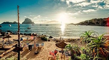 View of Cala d'Hort Beach, Ibiza