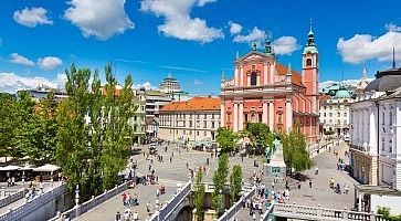 Preseren square, Ljubljana, capital of Slovenia.