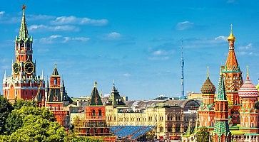 Panoramic view of the Red Square in Moscow, Russia