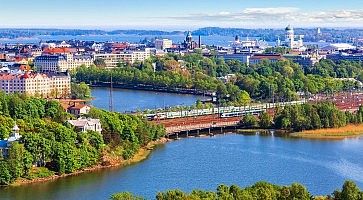 Aerial panorama of Helsinki, Finland