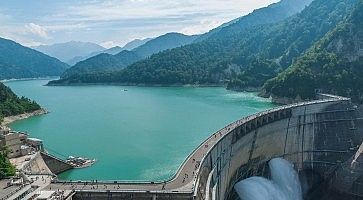 Kurobe Dam with Rainbow