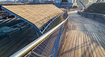 Yokohama, Japan - November 24 2015: Osanbashi Pier is the main international passenger pier in Yokohama. The pier is also known as one of the best places to see the Yokohama Three Towers