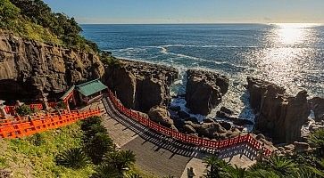 Udo jingu, a Shinto shrine located on Nichinan coastline, Kyushu, Japan