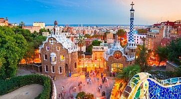 Park Guell in Barcelona, Spain.