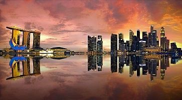 Singapore Skyline at sunset