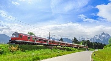 Train in Alpine Scenery