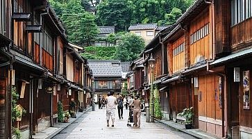 La tradizionale zona di Higashi Chaya a Kanazawa.